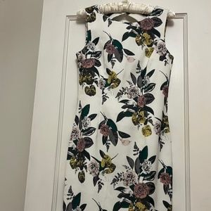 H&M White / Floral sleeveless dress Size 6